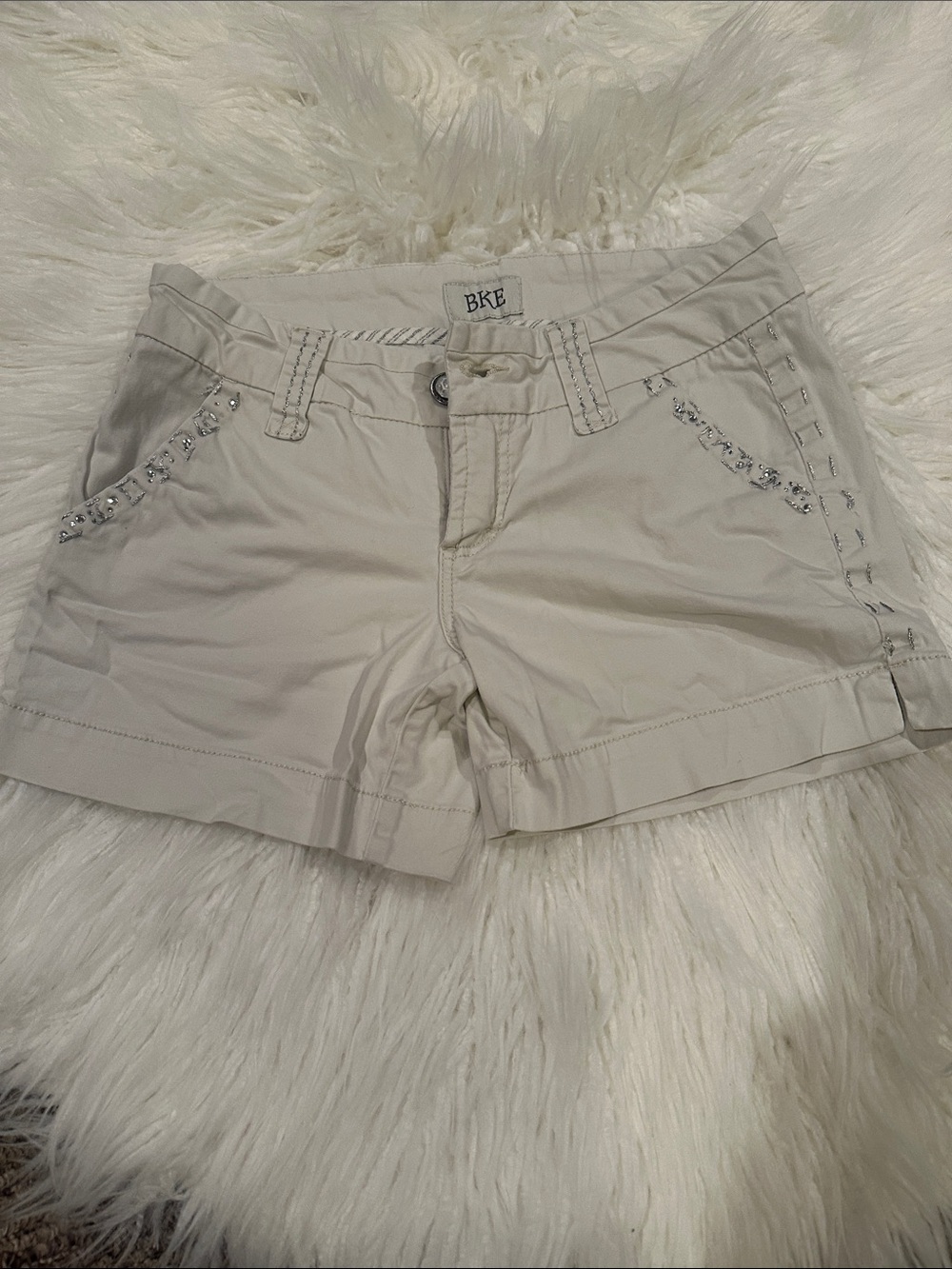 BKE Cream low waist Embellished Women's Shorts